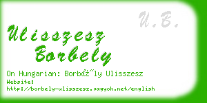 ulisszesz borbely business card